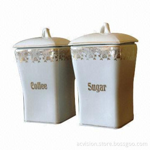Ceramic Cruet Set with Salt and Pepper Shakers and White Glaze